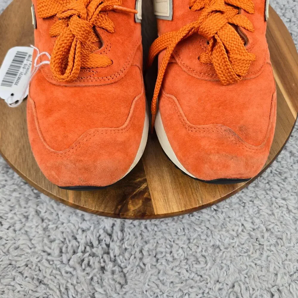New Balance Mens 10.5D J. Crew x 1400 USA Orange Suede Athletic Casual Sneaker